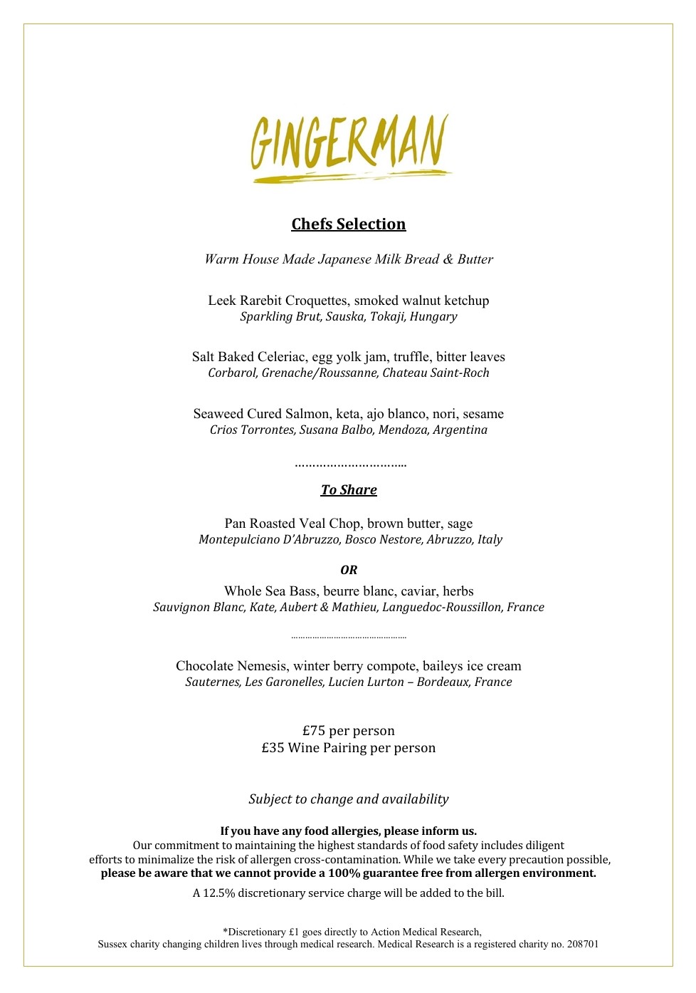 Tasting Menu
