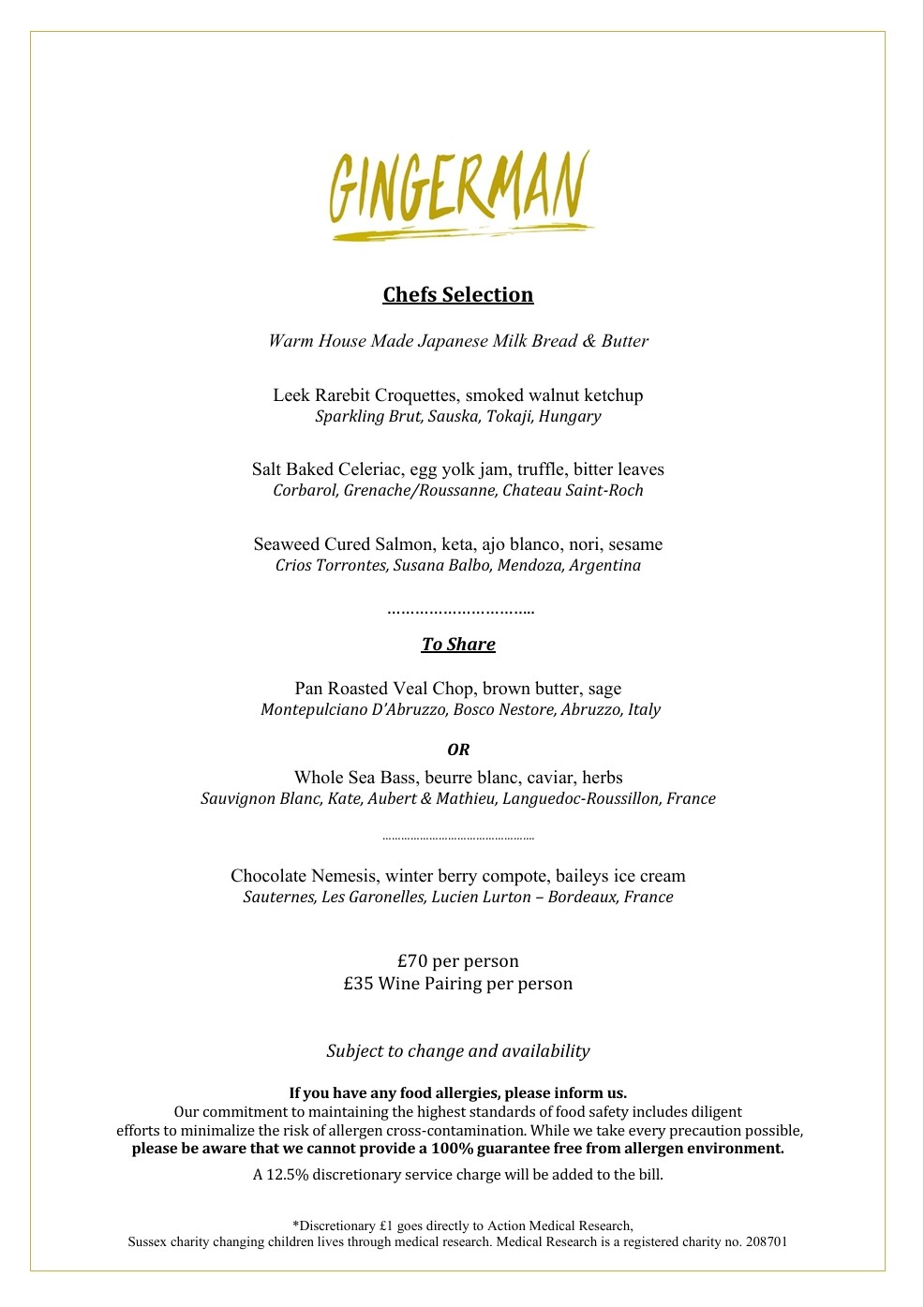 Tasting Menu